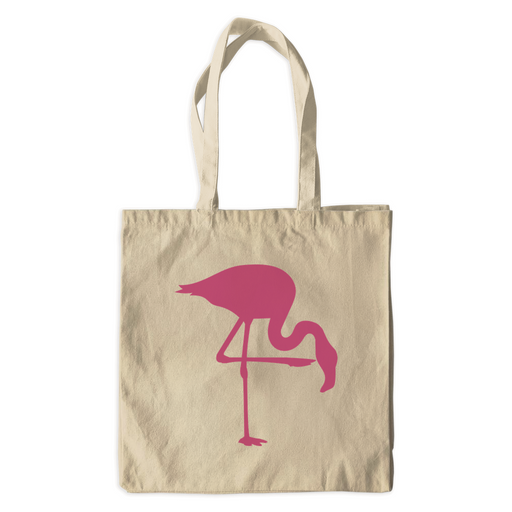 Canvas Bending Flamingo Silhouette Tote Bag