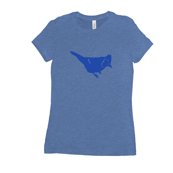 Bella + Canvas Women's Fit Cut Bluejay Silhouette Graphic T-Shirt