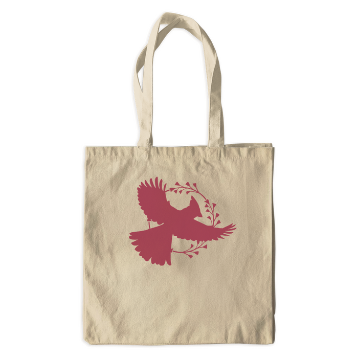 Canvas Cardinal and Wreath Tote Bag