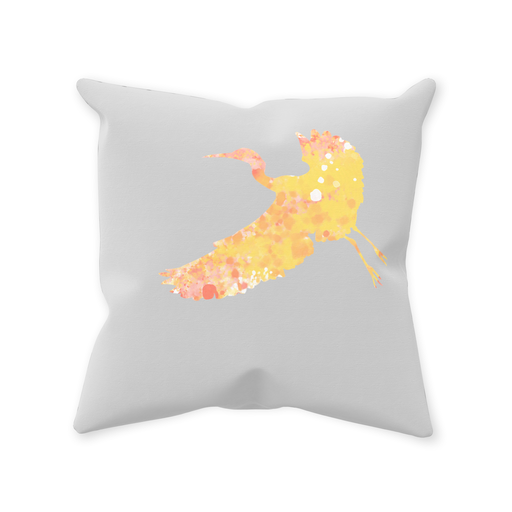 Throw Pillow Poly Fiber Double-Sided Spatter Crane in Flight Design 14 IN