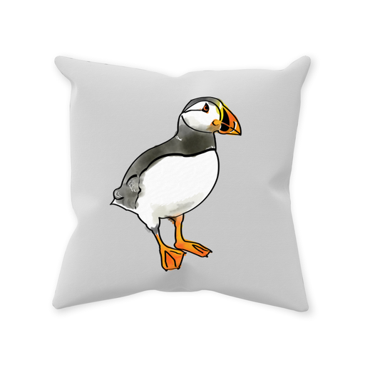 Throw Pillow Poly Double-Sided Coloring Book Puffin Design 14 IN