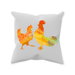 Throw Pillow Poly Fiber Double-Sided Couple of Chickens Design 14 IN